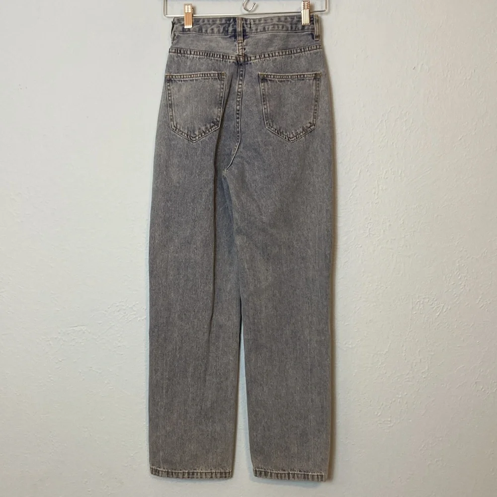 12th Tribe Womens Size S Dylan Light Wash Denim Asymmetrical Cross Over Jeans - Picture 6 of 16